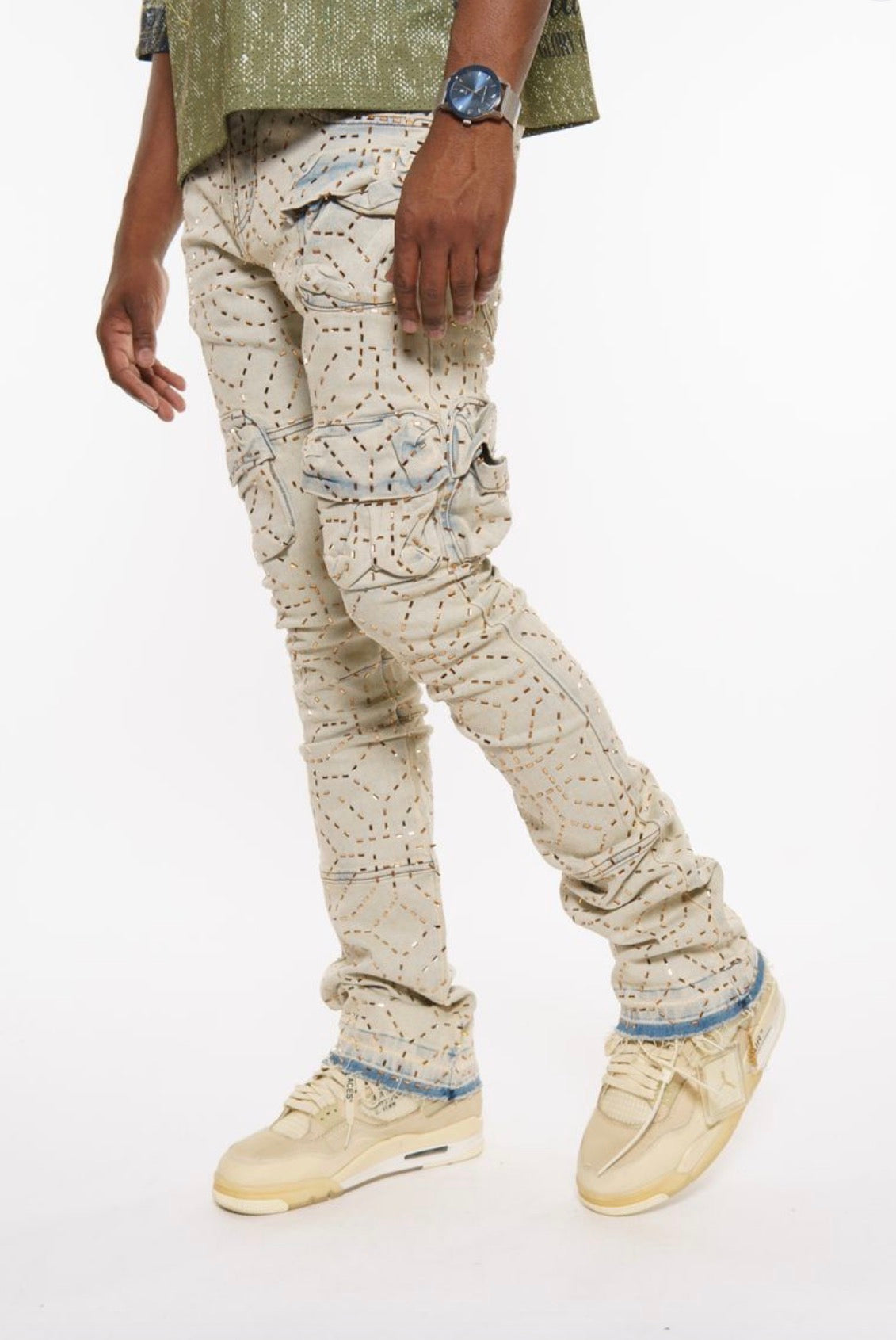 VICIOUS Embellished Skinny Boot Cut Denim with Light Studded