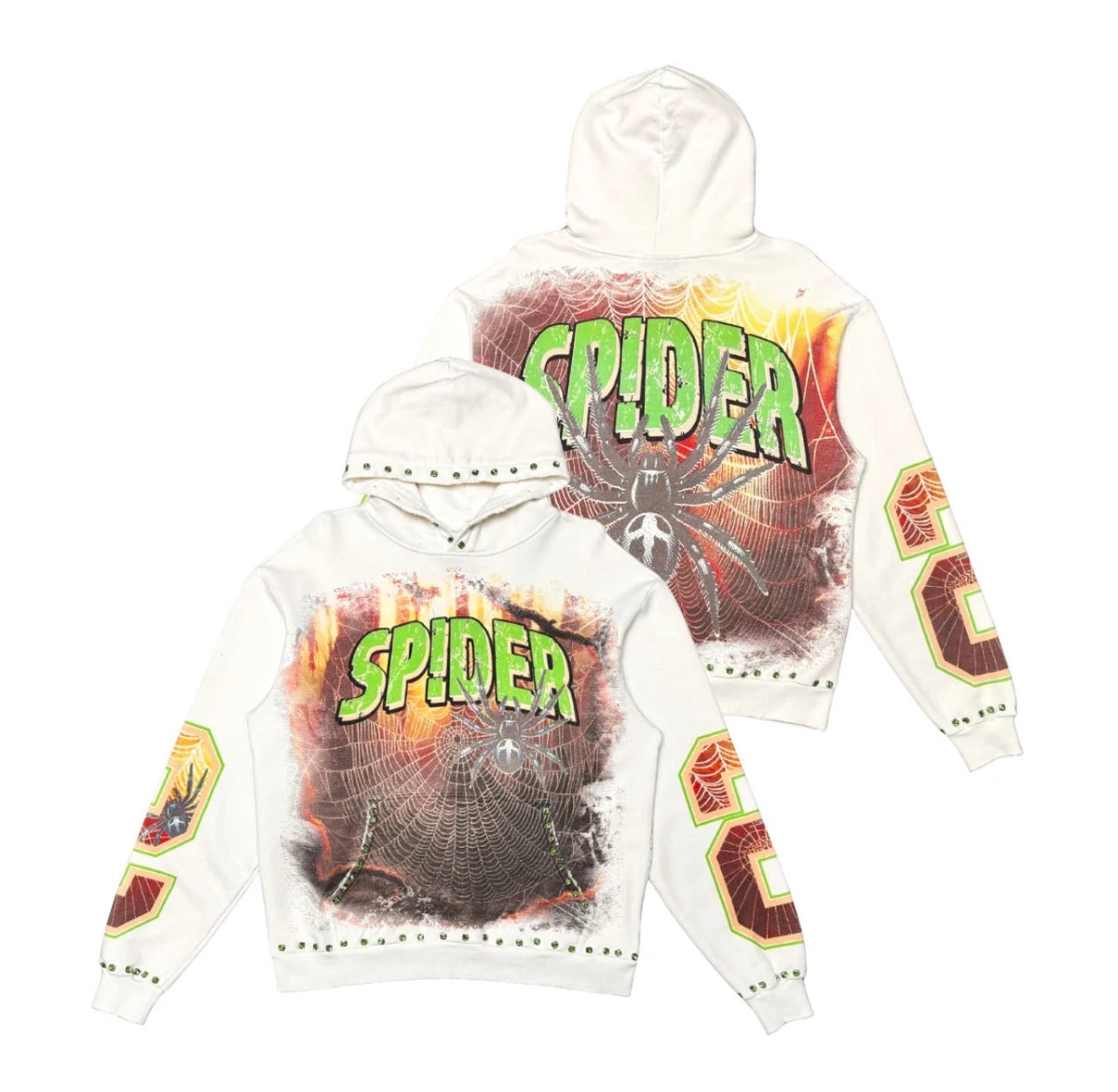 Giant Spider Pullover Hoodie - Cream