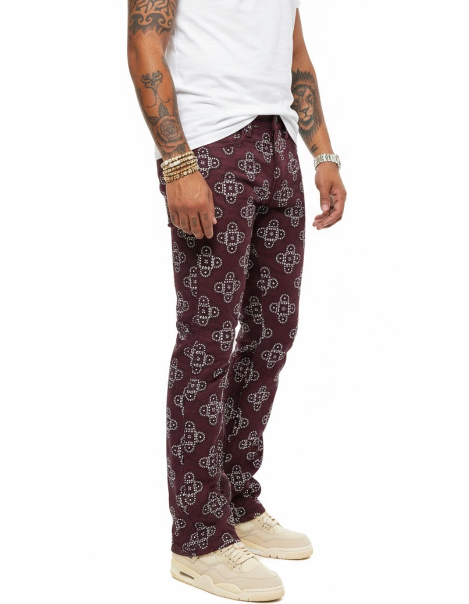 VICIOUS Embellished Rhinestone Skinny Boot Cut Denim