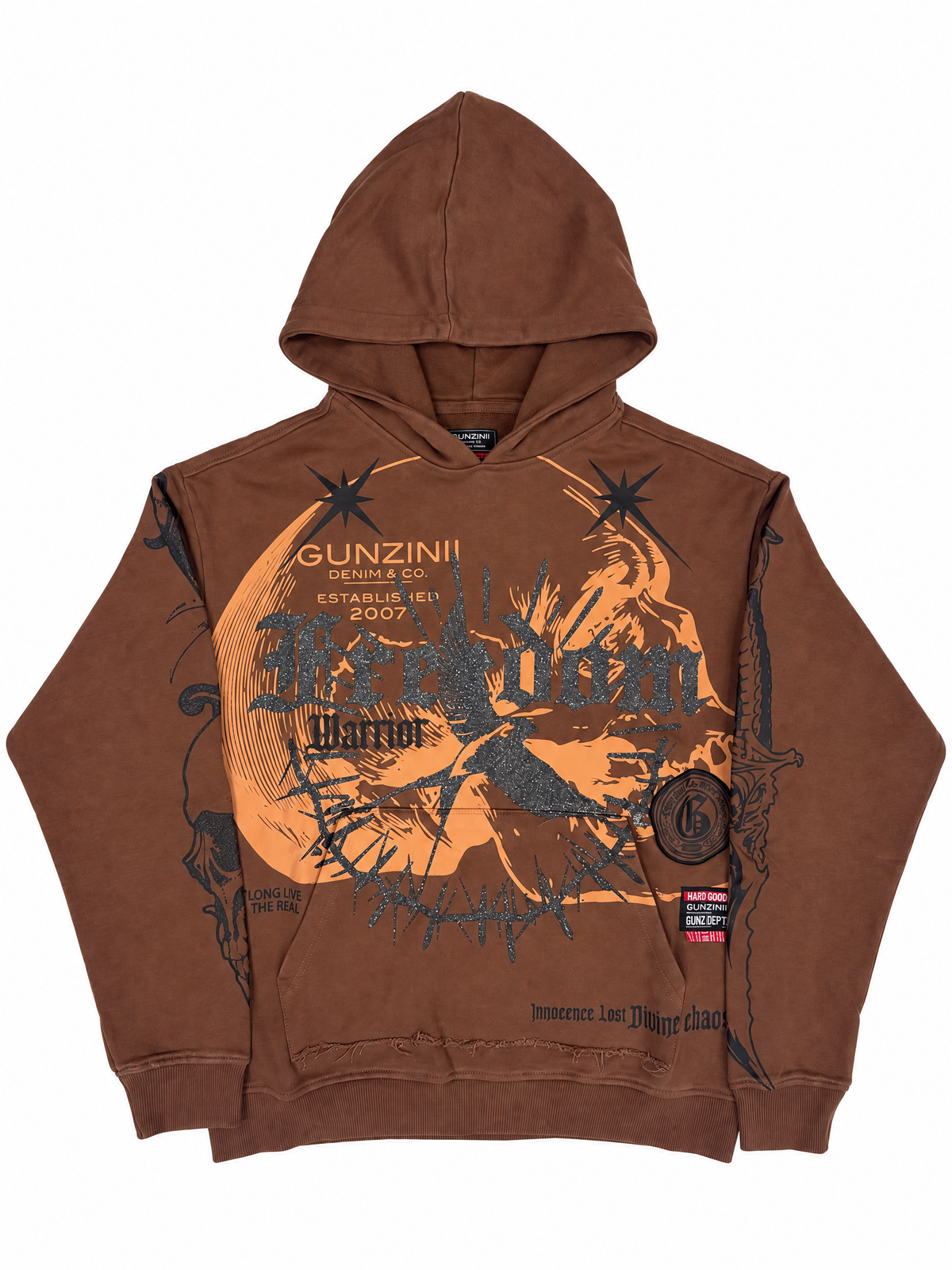 Gunzinii Full Zip French Terry Hoodie - Brown