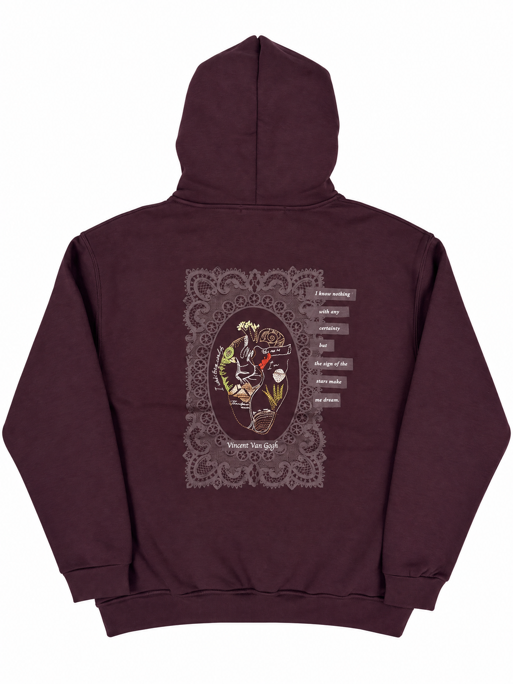 Oversize SAW Istanbul Strong Heart Hoodie - Burgundy