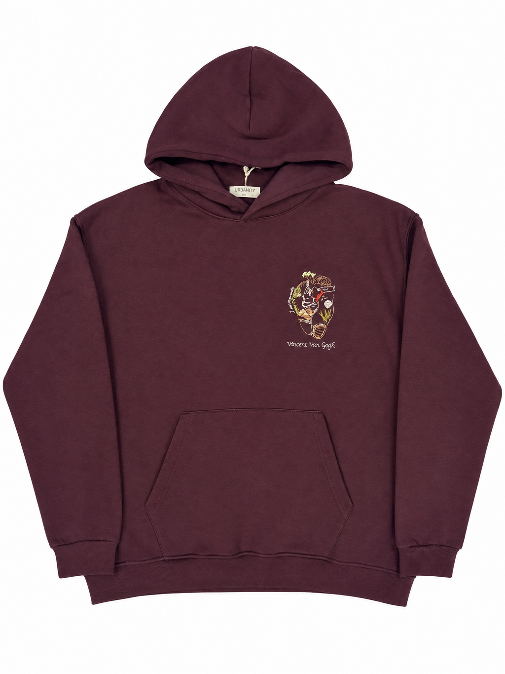 Oversize SAW Istanbul Strong Heart Hoodie - Burgundy