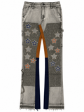 VICIOUS Carpenter Flare Denim with Star & Rhinestone Details