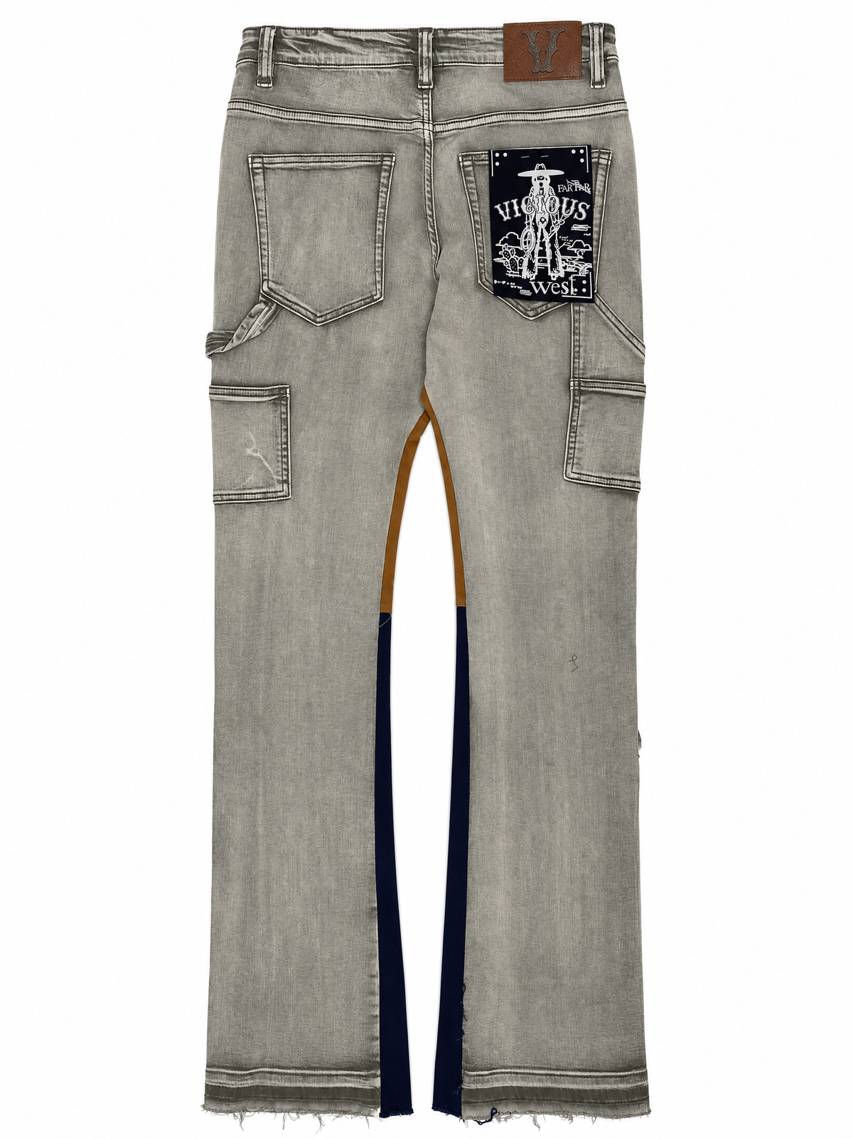 VICIOUS Carpenter Flare Denim with Star & Rhinestone Details